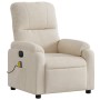 Sillón reclinable de masaje eléctrico tela de microfibra beige en Sillones | Comprar online en Foru.es