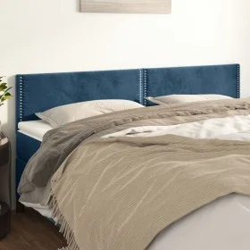 Cabeceros 2 unidades de terciopelo azul oscuro 90x5x78/88 cm de , Cabeceros y pies de cama - Ref: Foro24-345982, Precio: 57,7...