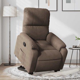 Sillón reclinable elevable tela de microfibra marrón en Sillones | Comprar online en Foru.es