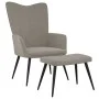 Sillón de relax con taburete de terciopelo gris claro de , Sillones - Ref: Foro24-327688, Precio: 129,75 €, Descuento: %
