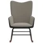 Silla mecedora de terciopelo gris claro y PVC de , Mecedoras - Ref: Foro24-327875, Precio: 101,91 €, Descuento: %