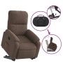 Sillón reclinable elevable tela de microfibra marrón en Sillones | Comprar online en Foru.es
