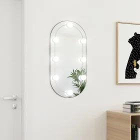 Oval glass mirror with LED lights 80x40 cm by , Mirrors - Ref: Foro24-3102975, Price: 39,42 €, Discount: %