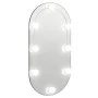 Oval glass mirror with LED lights 80x40 cm by , Mirrors - Ref: Foro24-3102975, Price: 39,42 €, Discount: %