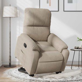 Sillón reclinable elevable tela de microfibra gris taupe en Sillones | Comprar online en Foru.es