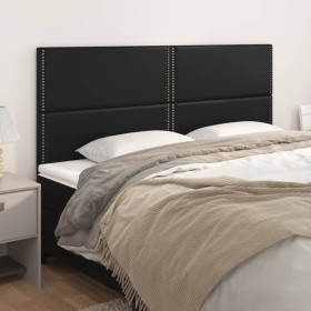 Cabeceros 4 unidades de cuero sintético negro 80x5x78/88 cm de , Cabeceros y pies de cama - Ref: Foro24-3116288, Precio: 101,...