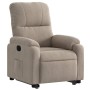 Sillón reclinable elevable tela de microfibra gris taupe en Sillones | Comprar online en Foru.es