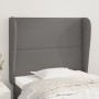 Cabecero con orejas de cuero sintético gris 83x23x118/128 cm de , Cabeceros y pies de cama - Ref: Foro24-3117892, Precio: 71,...