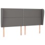 Cabecero con orejas cuero sintético gris 183x23x118/128cm de , Cabeceros y pies de cama - Ref: Foro24-3117922, Precio: 118,00...
