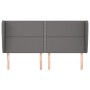 Cabecero con orejas cuero sintético gris 183x23x118/128cm de , Cabeceros y pies de cama - Ref: Foro24-3117922, Precio: 118,00...