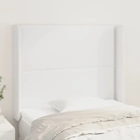 Cabecero con orejas de cuero sintético blanco 93x16x118/128 cm de , Cabeceros y pies de cama - Ref: Foro24-3119519, Precio: 8...