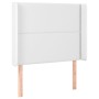 Cabecero con orejas de cuero sintético blanco 93x16x118/128 cm de , Cabeceros y pies de cama - Ref: Foro24-3119519, Precio: 8...