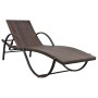 Tumbona de jardín con cojín y mesita ratán sintético marrón de vidaXL, Tumbonas - Ref: Foro24-42885, Precio: 148,94 €, Descue...