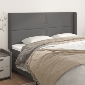 Cabecero con orejas cuero sintético gris 183x16x118/128 cm de , Cabeceros y pies de cama - Ref: Foro24-3119546, Precio: 115,9...
