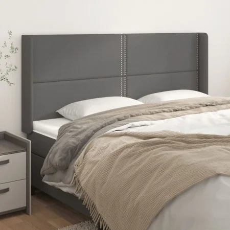 Headboard with ears gray synthetic leather 183x16x118/128 cm by , Headboards and footboards - Ref: Foro24-3119546, Price: 113...
