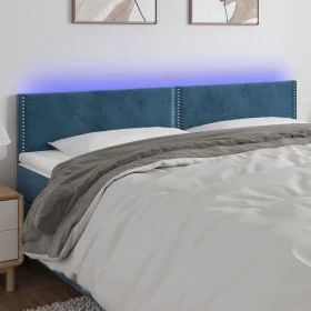 Cabecero con LED de terciopelo azul oscuro 180x5x78/88 cm de , Cabeceros y pies de cama - Ref: Foro24-3121536, Precio: 63,86 ...