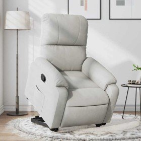 Sillón reclinable elevable tela de microfibra gris claro en Sillones | Comprar online en Foru.es