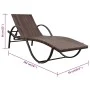 Tumbona de jardín con cojín y mesita ratán sintético marrón de vidaXL, Tumbonas - Ref: Foro24-42885, Precio: 148,19 €, Descue...