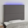 Headboard with LED lights gray synthetic leather 80x5x118/128 cm by , Headboards and footboards - Ref: Foro24-3122360, Price:...