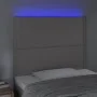 Headboard with LED lights gray synthetic leather 80x5x118/128 cm by , Headboards and footboards - Ref: Foro24-3122360, Price:...