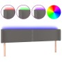 Cabecero con LED cuero sintético gris 183x16x78/88 cm de , Cabeceros y pies de cama - Ref: Foro24-3123202, Precio: 72,98 €, D...