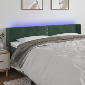 Cabecero con LED de terciopelo verde oscuro 183x16x78/88 cm de , Cabeceros y pies de cama - Ref: Foro24-3123159, Precio: 76,5...