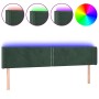 Cabecero con LED de terciopelo verde oscuro 183x16x78/88 cm de , Cabeceros y pies de cama - Ref: Foro24-3123159, Precio: 66,7...