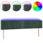 Dunkelgrünes Samtkopfteil mit LED 183x16x78/88 cm von , Kopf- und Fußteile - Ref: Foro24-3123159, Preis: 76,56 €, Rabatt: %