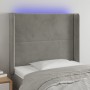 Cabecero con LED de terciopelo gris claro 93x16x118/128 cm de , Cabeceros y pies de cama - Ref: Foro24-3123944, Precio: 67,48...
