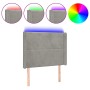 Cabecero con LED de terciopelo gris claro 93x16x118/128 cm de , Cabeceros y pies de cama - Ref: Foro24-3123944, Precio: 67,48...