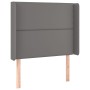 Cabecero con LED cuero sintético gris 83x16x118/128cm de , Cabeceros y pies de cama - Ref: Foro24-3123984, Precio: 74,60 €, D...