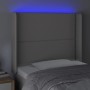 Cabecero con LED cuero sintético gris 83x16x118/128cm de , Cabeceros y pies de cama - Ref: Foro24-3123984, Precio: 74,60 €, D...