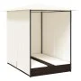 Tumbona doble con cortinas ratán sintético marrón de vidaXL, Camas para exteriores - Ref: Foro24-42890, Precio: 340,45 €, Des...