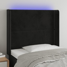 Cabecero con LED de terciopelo negro 103x16x118/128 cm de , Cabeceros y pies de cama - Ref: Foro24-3123952, Precio: 69,59 €, ...