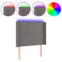 Cabecero con LED cuero sintético gris 93x16x118/128cm de , Cabeceros y pies de cama - Ref: Foro24-3123990, Precio: 73,74 €, D...