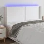 Kopfteil mit LED, weißem Kunstleder, 183 x 16 x 118/128 cm von , Kopf- und Fußteile - Ref: Foro24-3124011, Preis: 151,55 €, R...