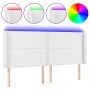 Kopfteil mit LED, weißem Kunstleder, 183 x 16 x 118/128 cm von , Kopf- und Fußteile - Ref: Foro24-3124011, Preis: 151,55 €, R...