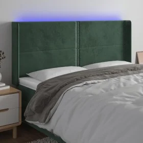 Dark green velvet LED headboard 183x16x118/128 cm by , Headboards and footboards - Ref: Foro24-3123971, Price: 130,17 €, Disc...