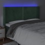 Cabecero con LED de terciopelo verde oscuro 183x16x118/128 cm de , Cabeceros y pies de cama - Ref: Foro24-3123971, Precio: 11...