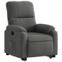 Sillón reclinable elevable tela de microfibra gris oscuro en Sillones | Comprar online en Foru.es