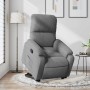 Sillón reclinable elevable tela de microfibra gris oscuro en Sillones | Comprar online en Foru.es