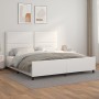 Estructura de cama cabecero cuero sintético blanco 200x200 cm de , Camas y somieres - Ref: Foro24-3125531, Precio: 226,67 €, ...