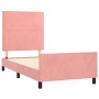 Estructura de cama con cabecero de terciopelo rosa 90x200 cm de , Camas y somieres - Ref: Foro24-3125677, Precio: 144,00 €, D...