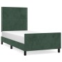 Estructura cama con cabecero terciopelo verde oscuro 90x200 cm de , Camas y somieres - Ref: Foro24-3125675, Precio: 128,31 €,...