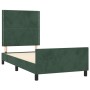 Estructura cama con cabecero terciopelo verde oscuro 90x200 cm de , Camas y somieres - Ref: Foro24-3125675, Precio: 128,31 €,...