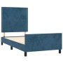 Estructura cama con cabecero terciopelo azul oscuro 100x200 cm de , Camas y somieres - Ref: Foro24-3125682, Precio: 123,49 €,...
