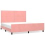 Estructura de cama con cabecero de terciopelo rosa 180x200 cm de , Camas y somieres - Ref: Foro24-3125713, Precio: 193,82 €, ...