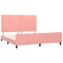 Estructura de cama con cabecero de terciopelo rosa 180x200 cm de , Camas y somieres - Ref: Foro24-3125713, Precio: 193,82 €, ...