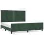 Estructura cama con cabecero terciopelo verde oscuro 180x200 cm de , Camas y somieres - Ref: Foro24-3125711, Precio: 227,48 €...