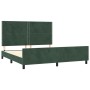 Estructura cama con cabecero terciopelo verde oscuro 180x200 cm de , Camas y somieres - Ref: Foro24-3125711, Precio: 227,48 €...